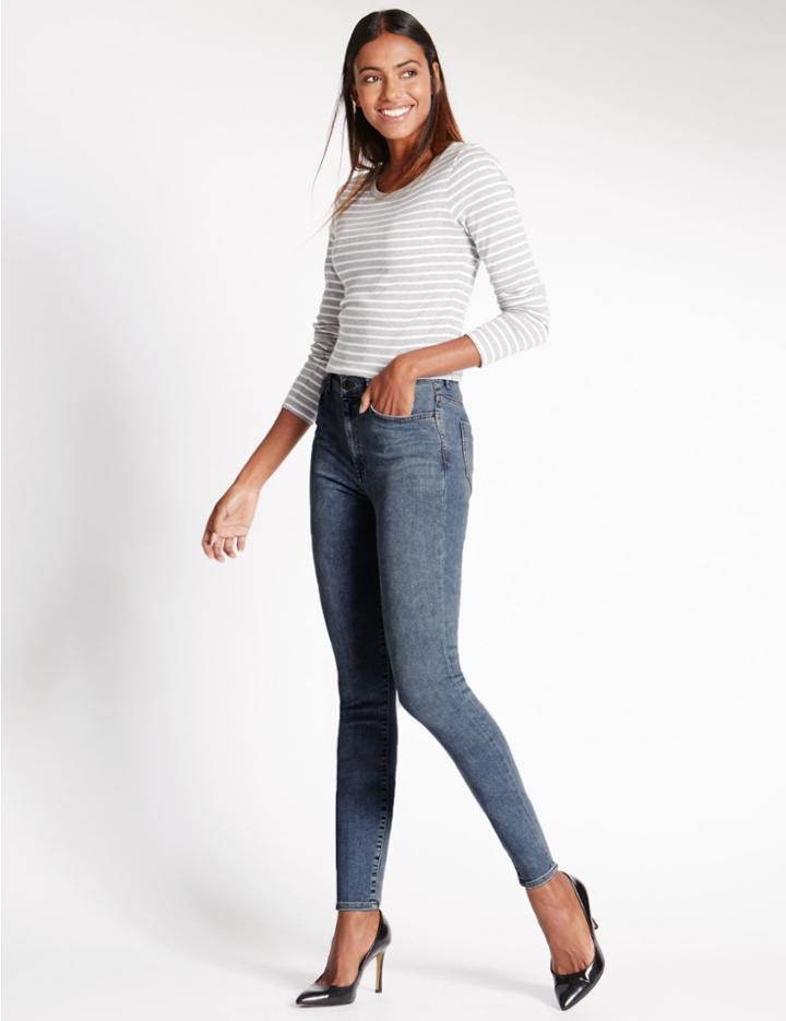 Marks & Spencer High Waist Super Skinny Jeans Medium Indigo