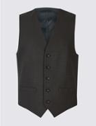 Marks & Spencer Charcoal Textured Regular Fit Waistcoat Charcoal