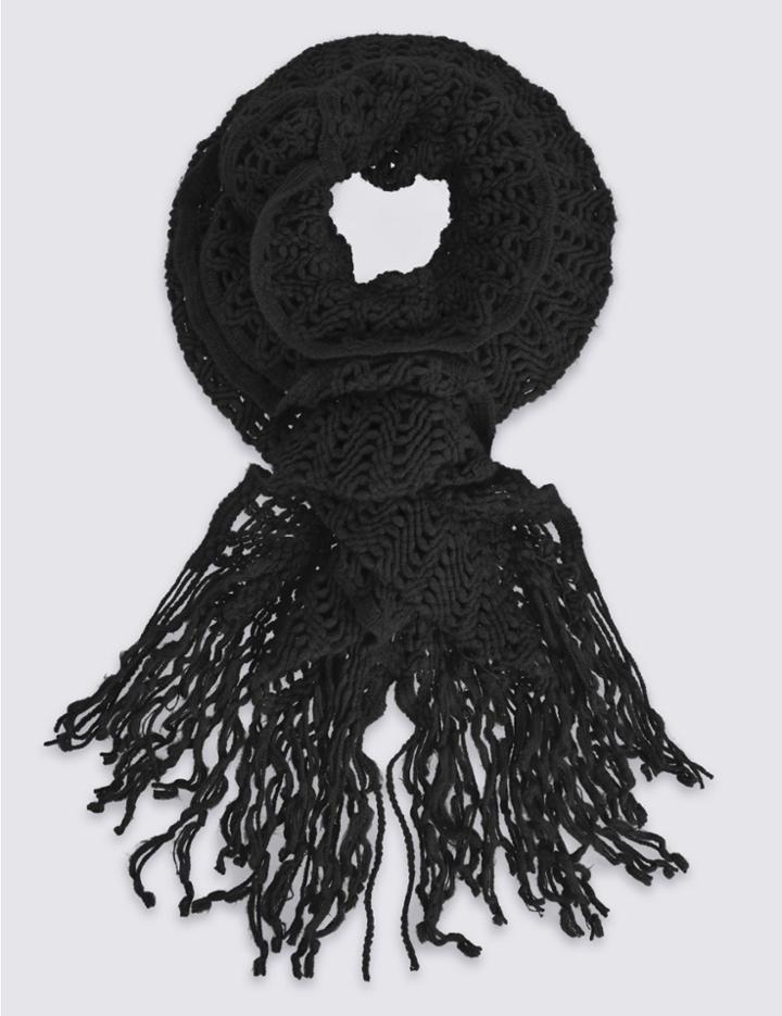 Marks & Spencer Ruffle Scarf Black