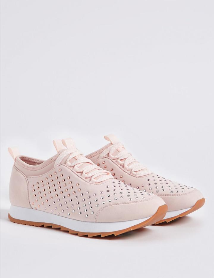 Marks & Spencer Lace-up Trainers With Insolia&reg; Pink