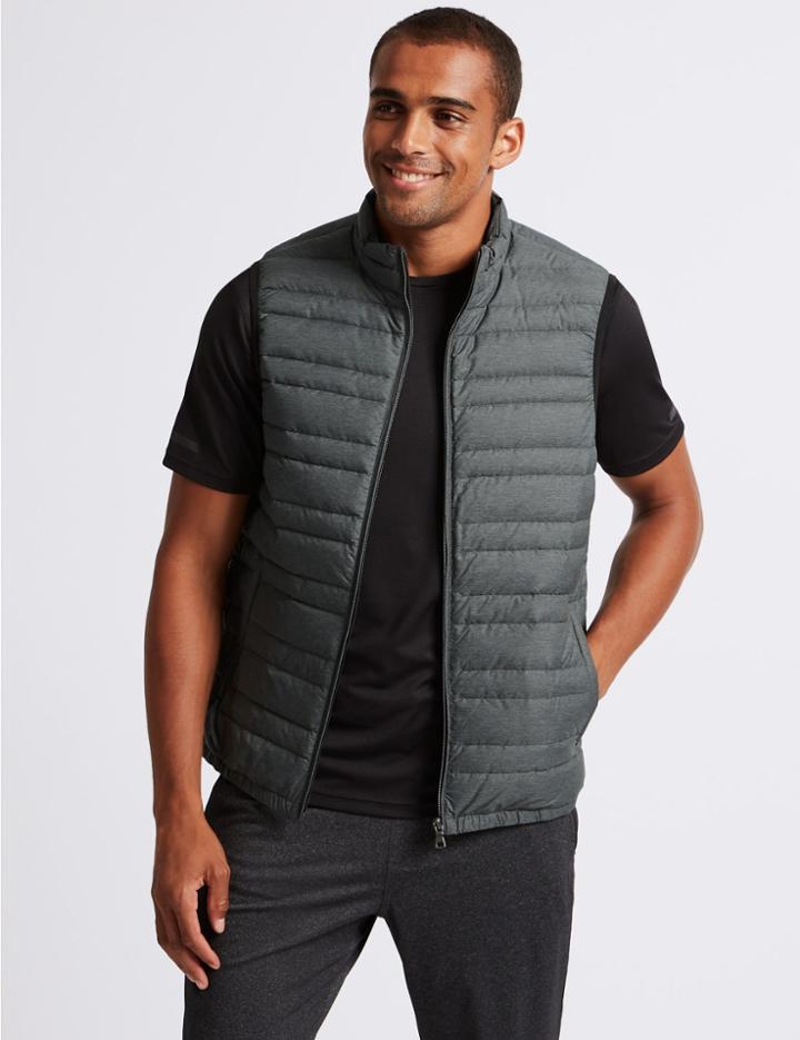 Marks & Spencer Down & Feather Gilet With Stormwear&trade; Light Grey Mix