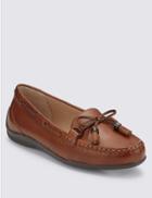 Marks & Spencer Leather Tassel Boat Shoes With Footglove&trade; Tan