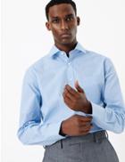 Marks & Spencer 3 Pack Tailored Fit Easy Iron Shirts Blue Mix