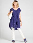 Marks & Spencer Star Print Short Sleeve Tunic Dress Navy Mix