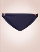 Marks & Spencer Solid Hipster Pant With Hardware Detail Indigo