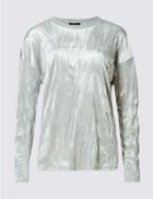 Marks & Spencer Crushed Velvet Long Sleeve Sweatshirt Grey