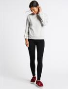 Marks & Spencer Cotton Rich Textured Leggings Black Mix