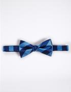 Marks & Spencer Pure Silk Striped Bow Tie Bluebell