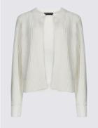 Marks & Spencer Cotton Blend Textured Cardigan Soft White