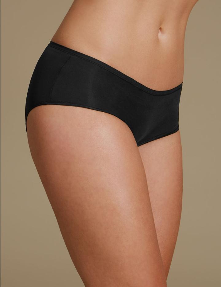 Marks & Spencer 5 Pack No Vpl Microfibre Low Rise Shorts Black