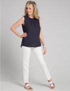 Marks & Spencer Tie Back Round Neck Sleeveless Tunic Indigo