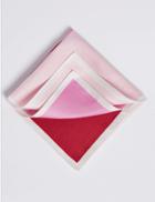 Marks & Spencer Pure Silk Textured Pocket Square Red Mix