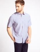 Marks & Spencer Modal Blend Shirt With Pocket Pink Mix