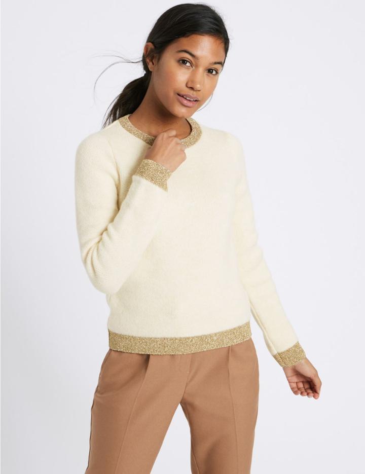 Marks & Spencer Round Neck Jumper Cream