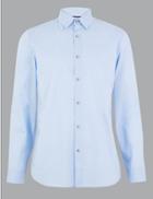 Marks & Spencer Cotton Slim Fit Shirt Blue