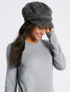 Marks & Spencer Brushed Tweed Winter Hat Grey Mix
