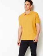 Marks & Spencer Pure Cotton Polo Shirt Bright Yellow