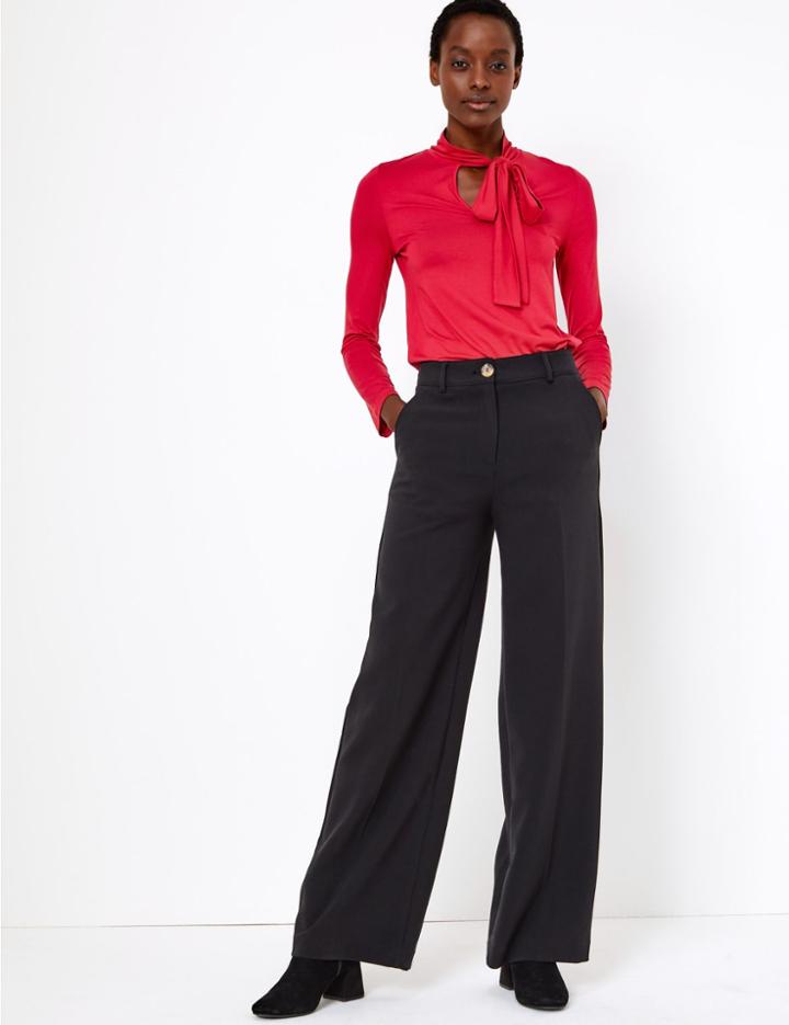 Marks & Spencer Fitted Bow Detail Top Pink