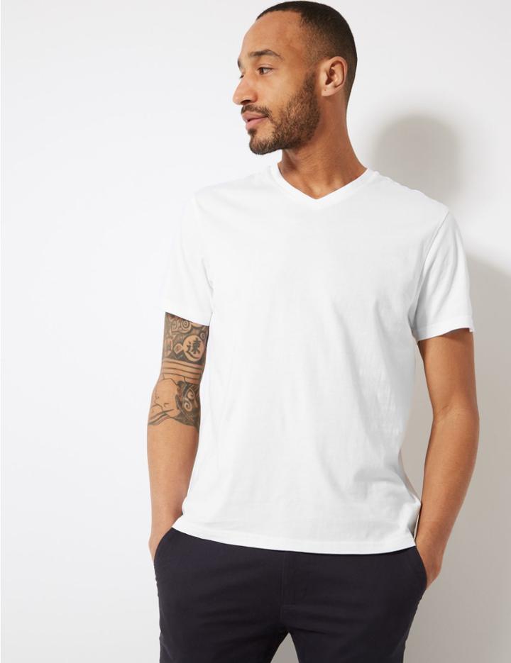 Marks & Spencer Pure Cotton V-neck T-shirt Plum