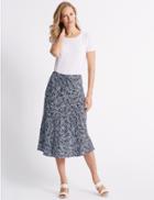 Marks & Spencer Printed Full Maxi Skirt Navy Mix