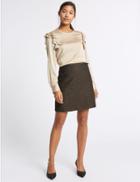 Marks & Spencer Textured A-line Mini Skirt Gold Mix