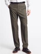 Marks & Spencer Regular Fit Checked Flat Front Trousers Neutral