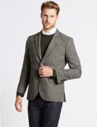 Marks & Spencer Wool Blend 2 Button Jacket Neutral