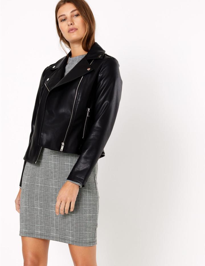 Marks & Spencer Jacquard Checked Shift Dress Black Mix