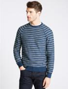 Marks & Spencer Pure Cotton Striped Jumpers Blue Mix
