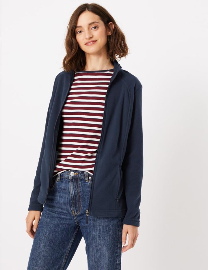 Marks & Spencer Zipped Detail Fleece Jacket Navy