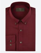 Marks & Spencer Slim Fit Textured Easy To Iron Shirt Burgundy