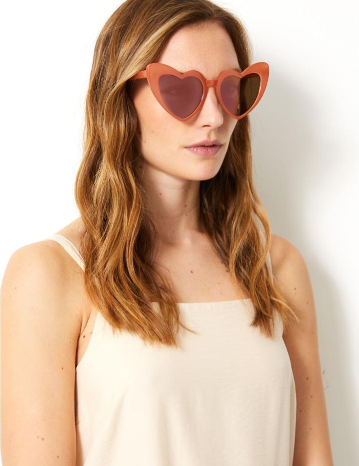 Marks & Spencer Heart Aviator Sunglasses Soft Coral