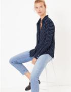 Marks & Spencer Disty Rose Blouse Navy Mix
