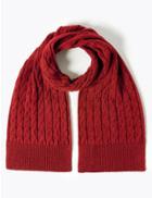 Marks & Spencer Cable Knit Scarf Red