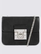 Marks & Spencer Faux Leather Twist Lock Bag Black