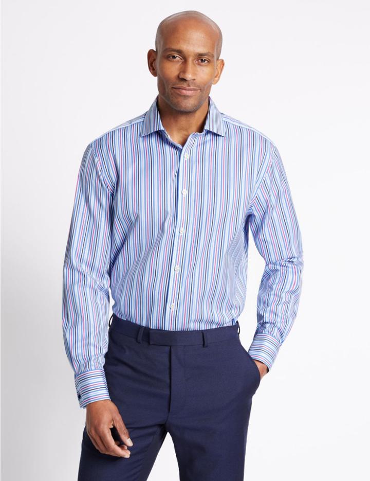 Marks & Spencer 2 Pack Pure Cotton Long Sleeve Shirt Multi