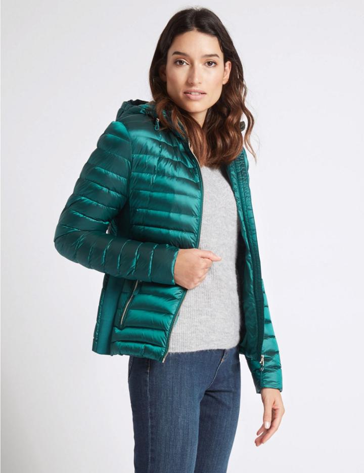 Marks & Spencer Down & Feather Jacket With Stormwear&trade; Teal