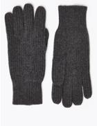 Marks & Spencer Cashmere Knitted Gloves Grey Mix