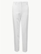Marks & Spencer Relaxed Straight Leg Trousers Winter White