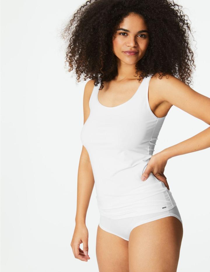Marks & Spencer Modal Blend Build-up Shoulder Vest White