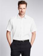 Marks & Spencer Short Sleeve Non-iron Regular Shirt White