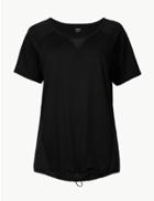 Marks & Spencer Quick Dry Short Sleeve Top Black
