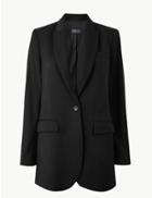 Marks & Spencer Wool Single Breasted Blazer Black