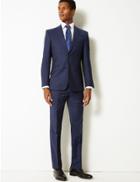 Marks & Spencer Navy Slim Fit Wool Trousers