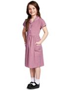 Marks & Spencer Gingham Pure Cotton Dress (2-14 Years) Red