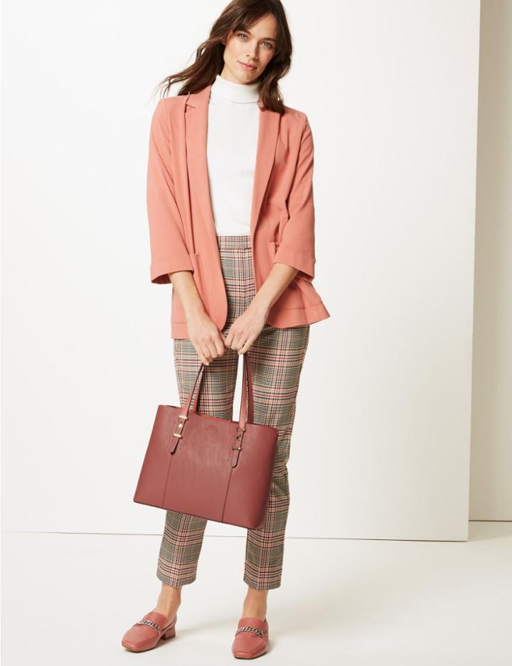 Marks & Spencer Faux Leather Soft Stud Tote Bag Terracotta