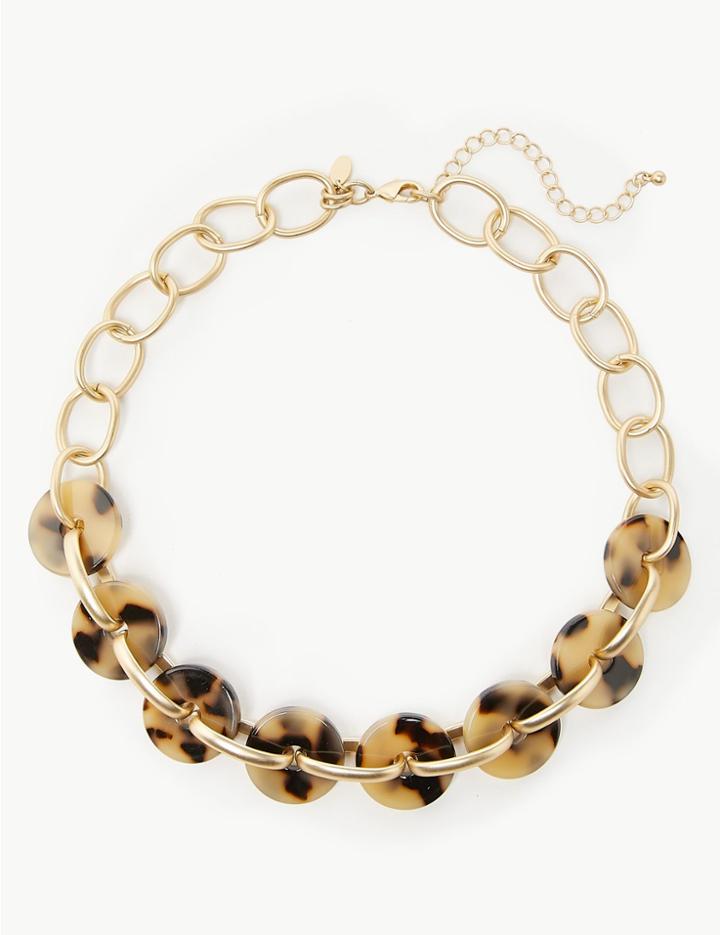 Marks & Spencer Link Disc Skin Kind&trade; Necklace Brown Mix