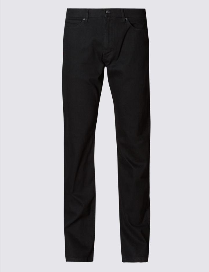 Marks & Spencer Straight Fit Stretch Water Resistant Jeans Black
