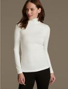 Marks & Spencer Heatgen&trade; Thermal Polo Neck Top Light Cream