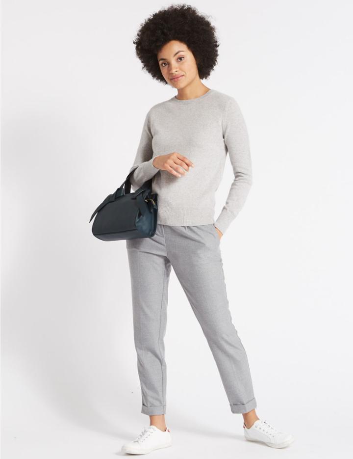 Marks & Spencer Leather Knot Detail Grab Tote Bag Teal